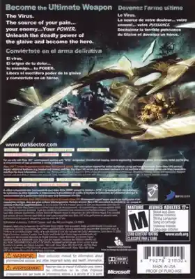 Dark Sector (USA) box cover back